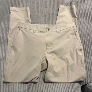 Lululemon Chino Commission Pants Mens 34 Brown Stretch Mid Rise Straight Leg